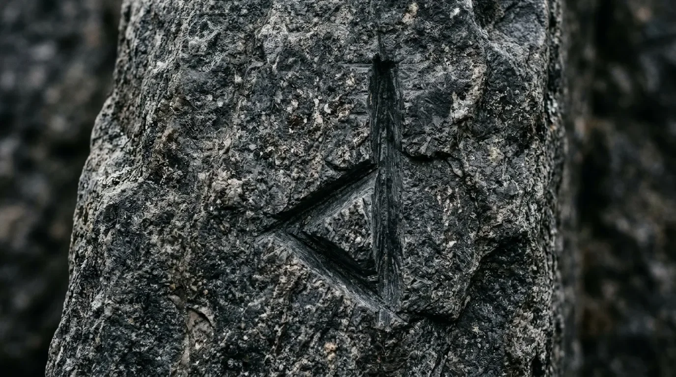 Gros plan d'une roche grise avec fissure et lichen jaune (renversée)