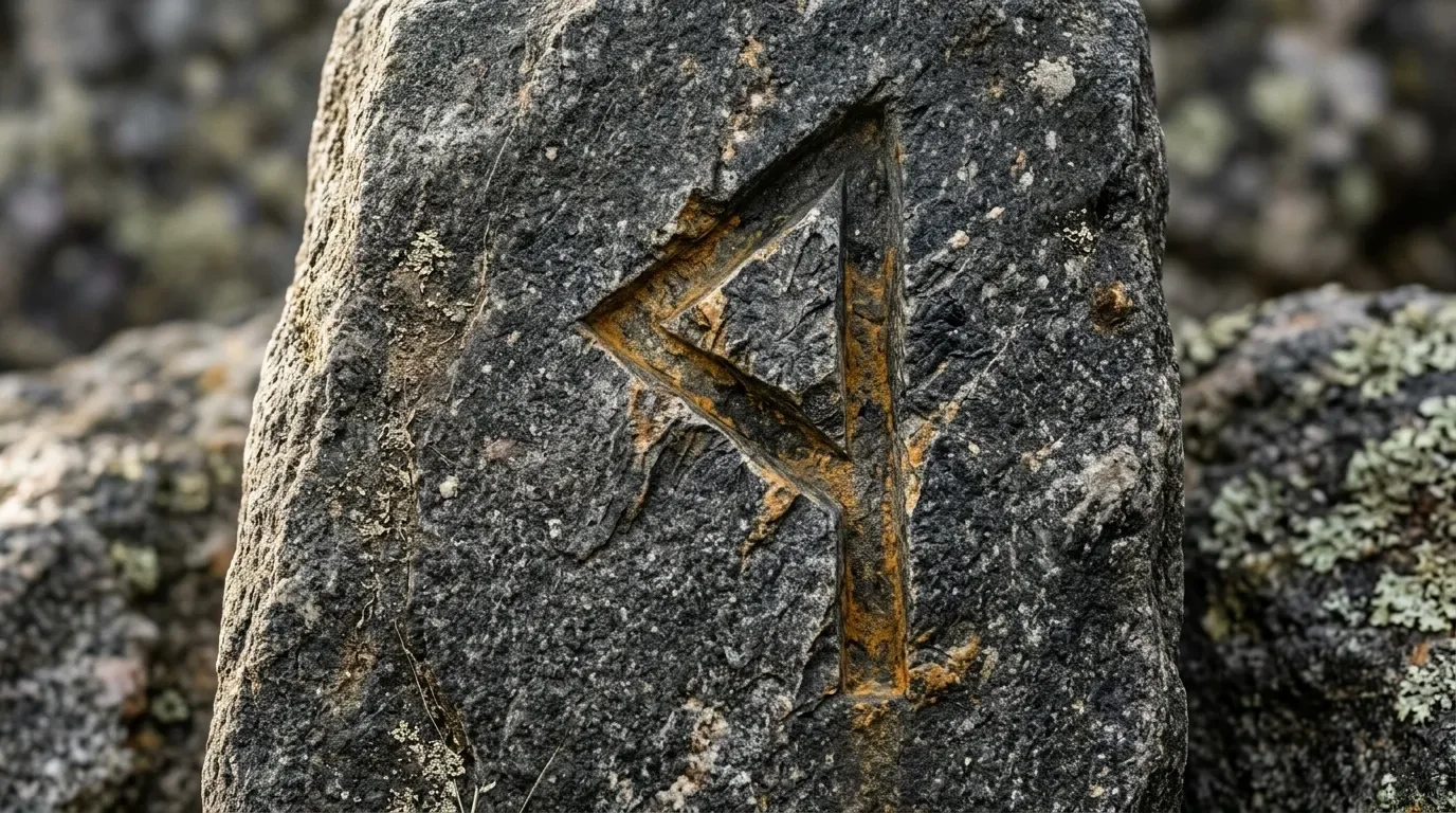 Flèche directionnelle rouillée gravée dans pierre grise