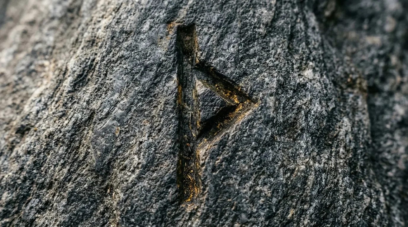 Fl&egrave;che pointant &agrave; droite grav&eacute;e sur surface rocheuse grise