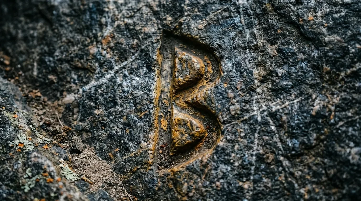 D&eacute;tail architectural dor&eacute; grav&eacute; dans pierre grise us&eacute;e
