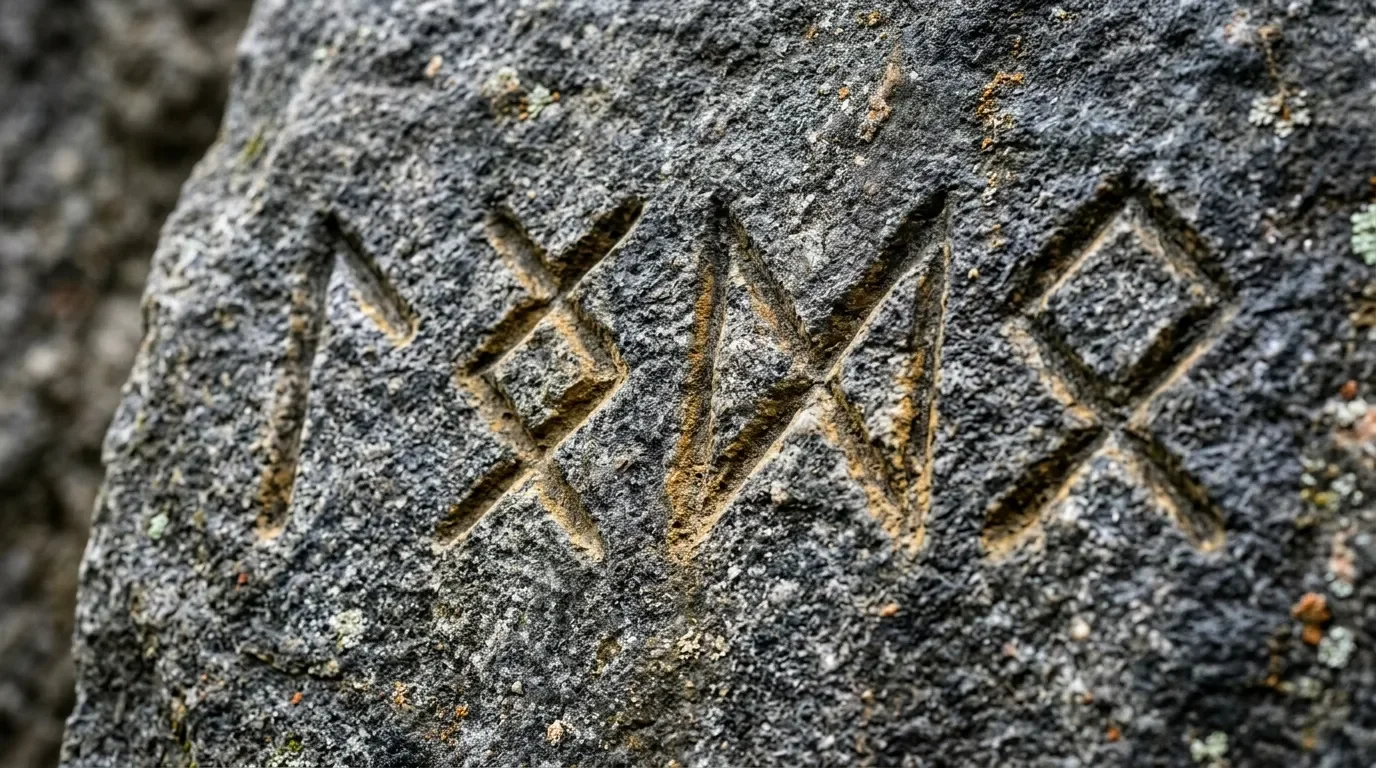 Trace de patte gravée dans la roche grise usée