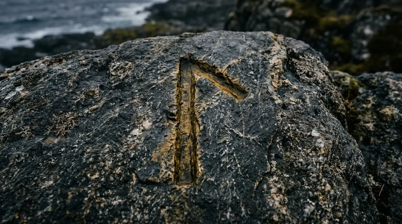 Crevasse brillante dans roche grise au bord de mer