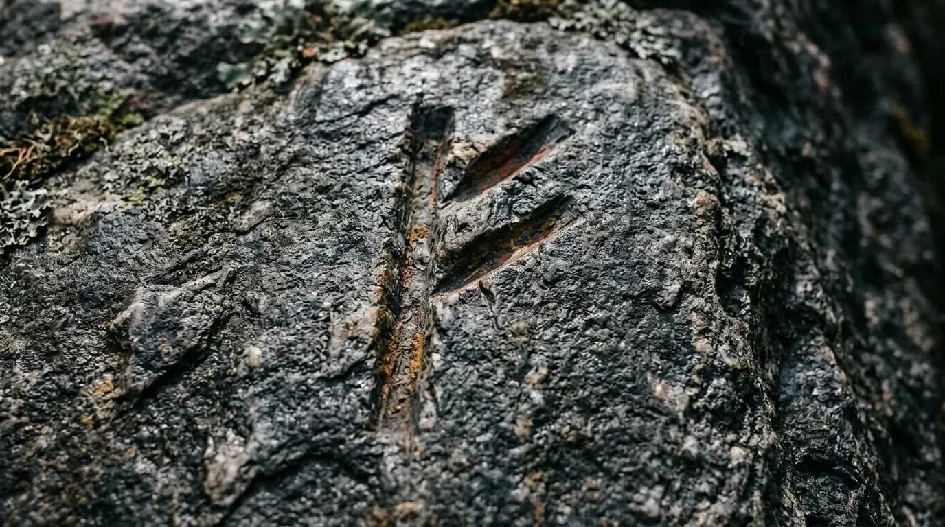 Gros plan d'&eacute;corce grise avec lichens et fissures profondes