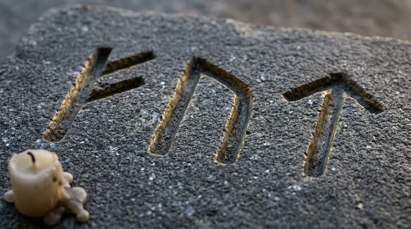 Main imprimée dans du béton gris avec coquillage blanc