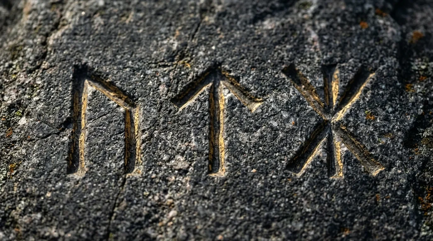 Lettres dorées gravées sur surface de pierre texturée