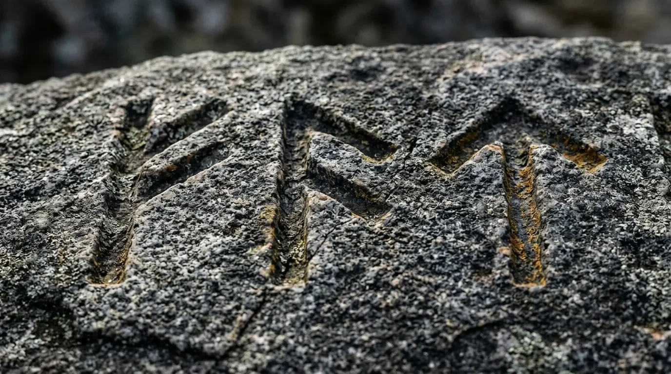 Gros plan d'une surface rocheuse grise avec des rainures profondes
